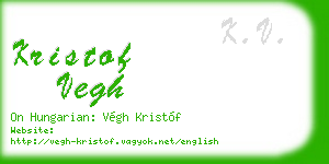 kristof vegh business card